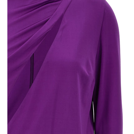 Versace Purple Viscose Short Dress