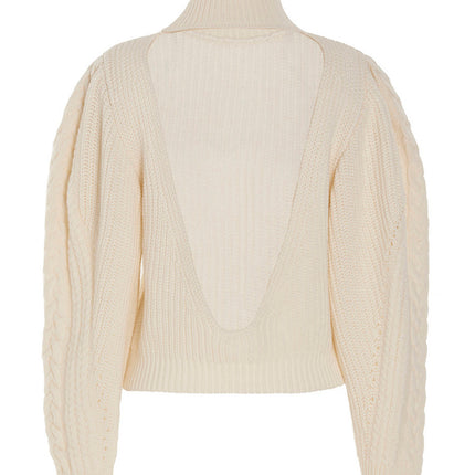 MIXIK White Wool Cardigan