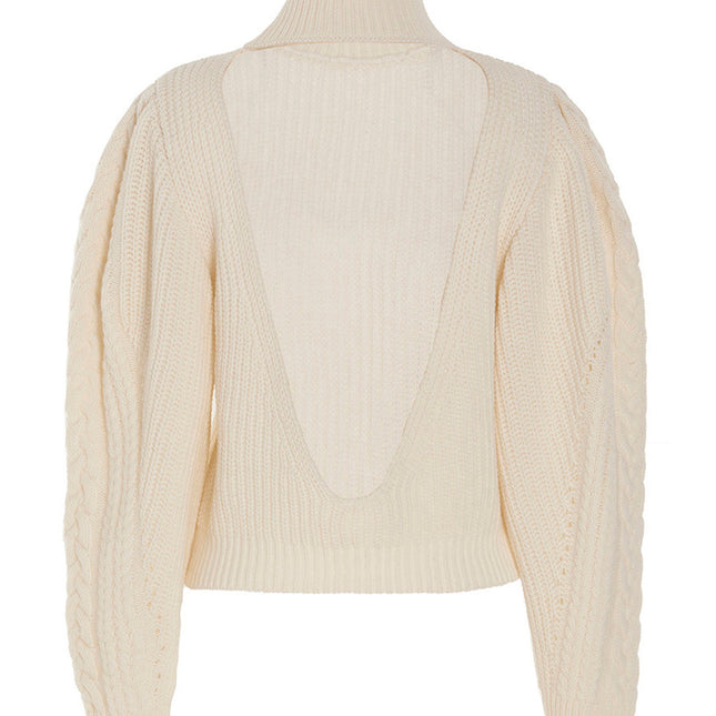 MIXIK White Wool Cardigan