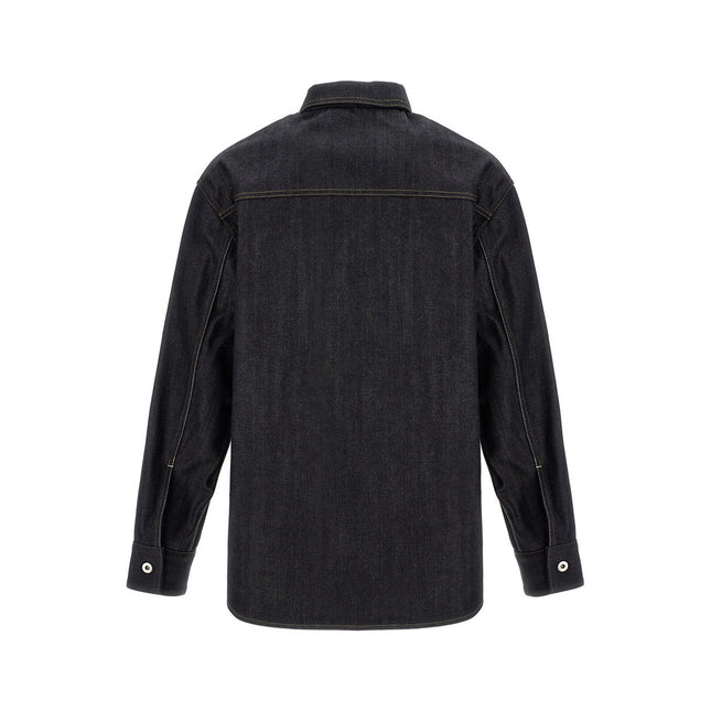 Jil Sander Blue Cotton Blouse