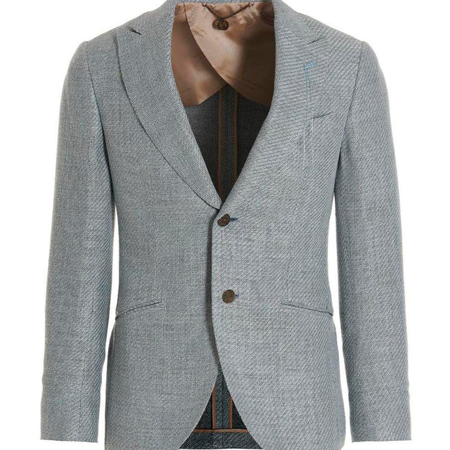 MAURIZIO MIRI Blue Silk Blazer