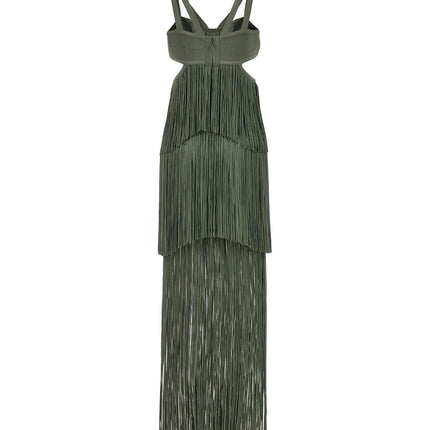 Hervé Léger Bicolor Rayon Long Dress