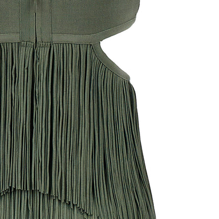 Hervé Léger Bicolor Rayon Long Dress
