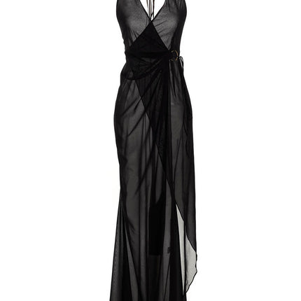 Louisa Ballou Black Silk Long Dress
