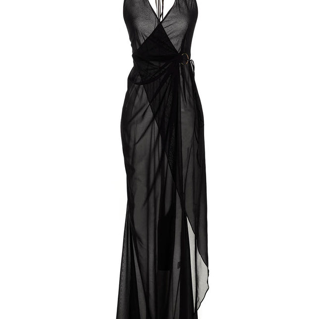 Louisa Ballou Black Silk Long Dress
