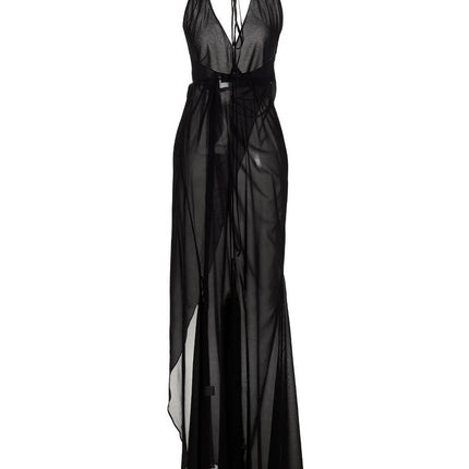 Louisa Ballou Black Silk Long Dress