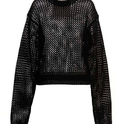 RAMAEL Black Cotton Cardigan