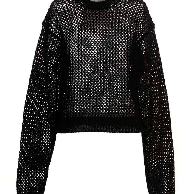 RAMAEL Black Cotton Cardigan