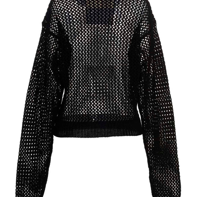 RAMAEL Black Cotton Cardigan
