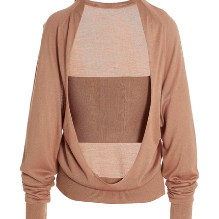 RAMAEL Beige Silk Cardigan