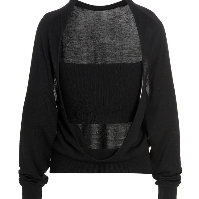 RAMAEL Black Silk Cardigan