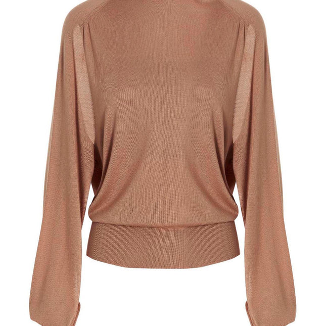 RAMAEL Beige Silk Cardigan
