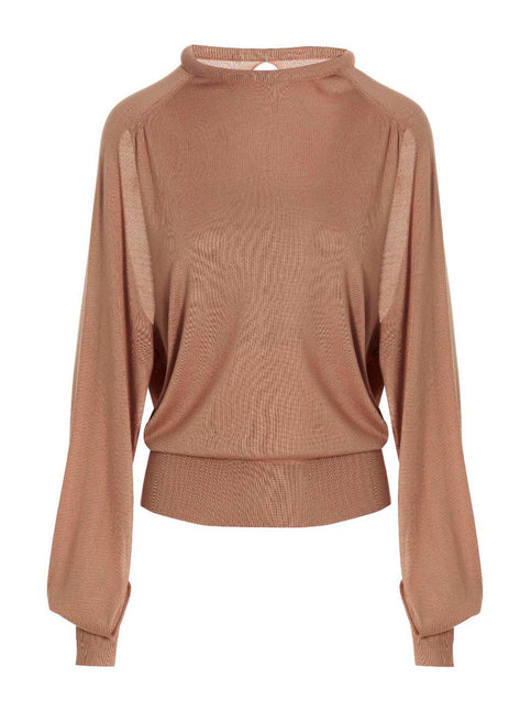 RAMAEL Beige Silk Cardigan RAMAEL