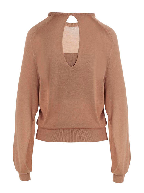 RAMAEL Beige Silk Cardigan RAMAEL