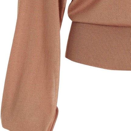 RAMAEL Beige Silk Cardigan