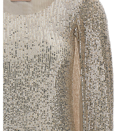 LE TWINS Silver Polyester Short Dress