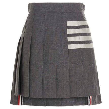 Thom Browne Gray Wool Long Skirt