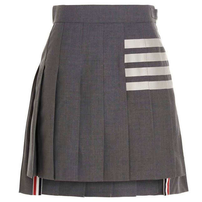 Thom Browne Gray Wool Long Skirt