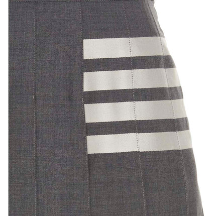 Thom Browne Gray Wool Long Skirt