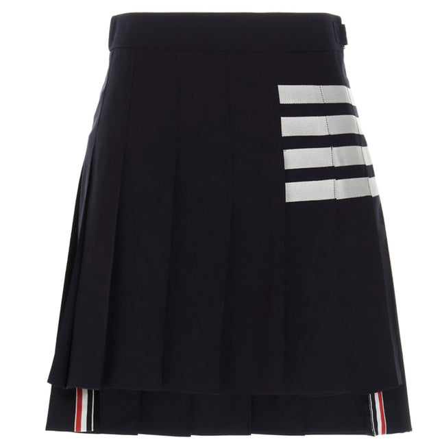 Thom Browne Blue Wool Long Skirt