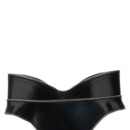 Alexander McQueen Black Leather Regular Belt