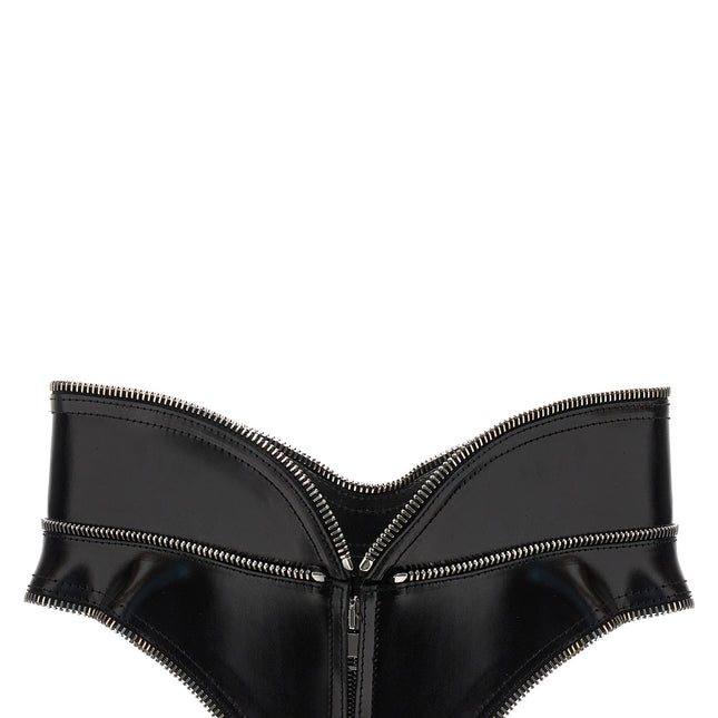 Alexander McQueen Black Leather Regular Belt