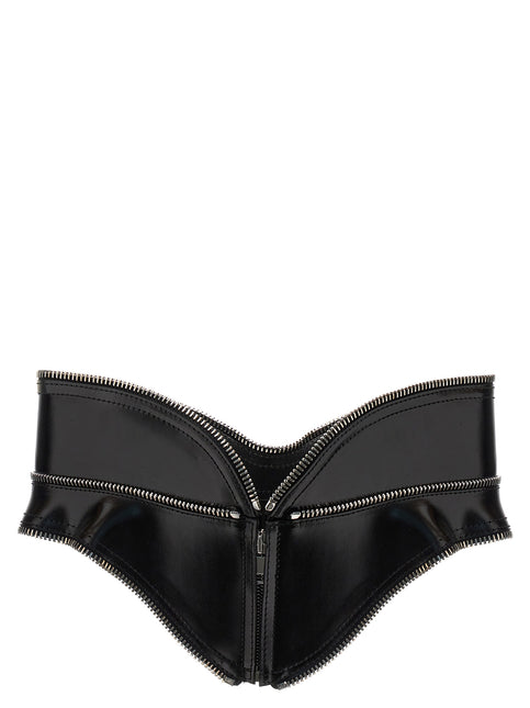 Alexander McQueen Black Leather Regular Belt
