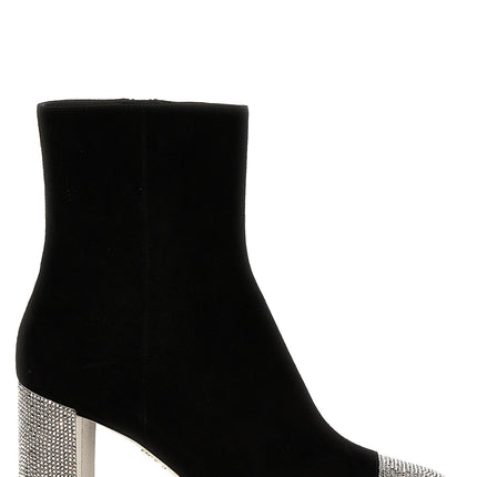 RENE CAOVILLA Black Leather Ankle Boots