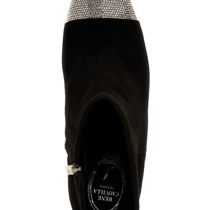RENE CAOVILLA Black Leather Ankle Boots