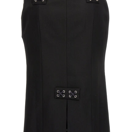 Alessandra Rich Black Wool Midi Skirt