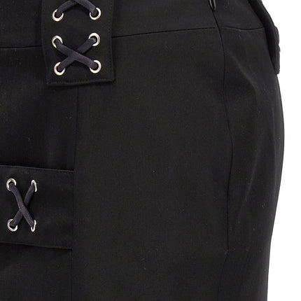 Alessandra Rich Black Wool Midi Skirt