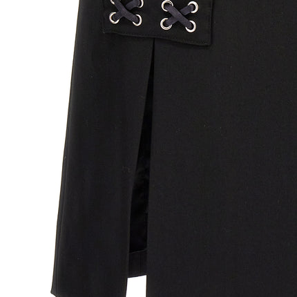 Alessandra Rich Black Wool Midi Skirt