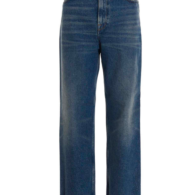 Golden Goose Blue Cotton Straight-Leg Jeans