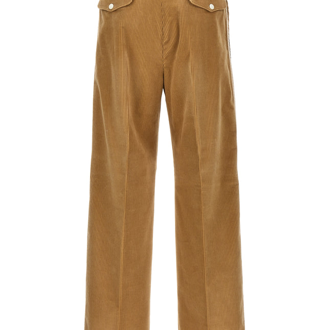 Palm Angels Beige Cotton Casual Pants