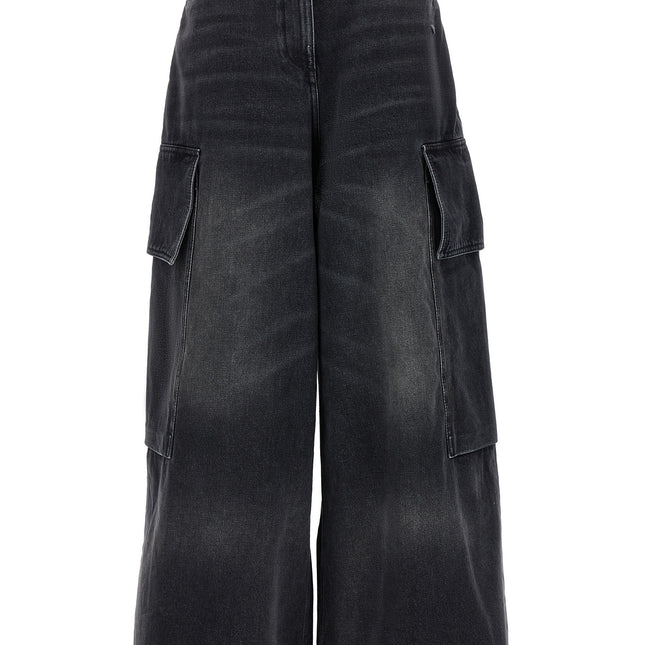 Palm Angels Gray Cotton Cargo Shorts