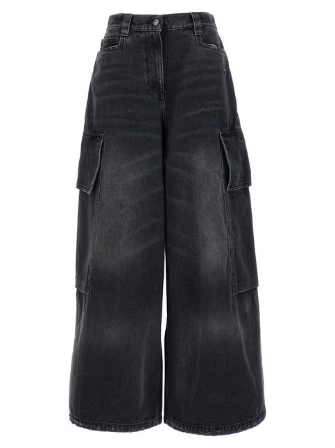 Palm Angels Gray Cotton Cargo Shorts