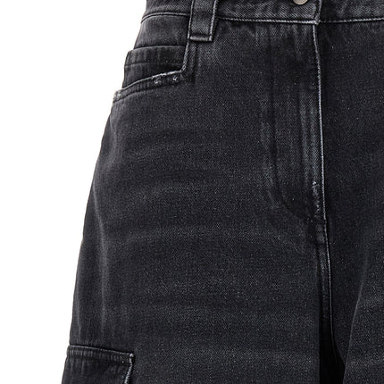 Palm Angels Gray Cotton Cargo Shorts