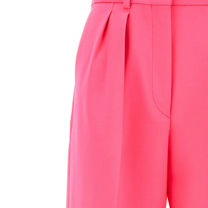 Sportmax Fuchsia Virgin Wool Casual Pants