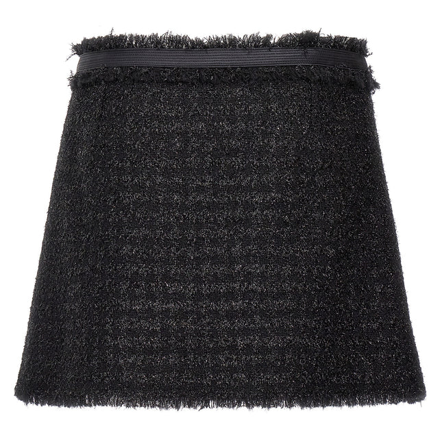 Versace Black Virgin Wool Long Skirt