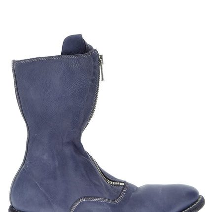Guidi Purple Leather Ankle Boots