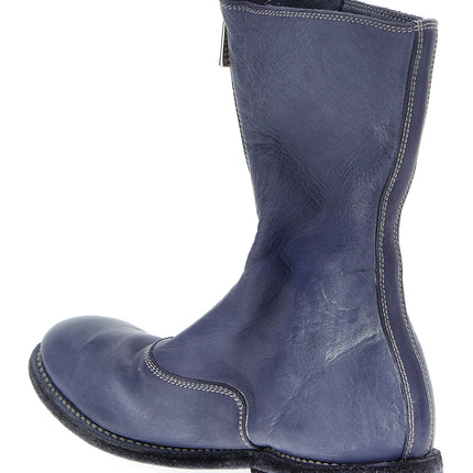 Guidi Purple Leather Ankle Boots