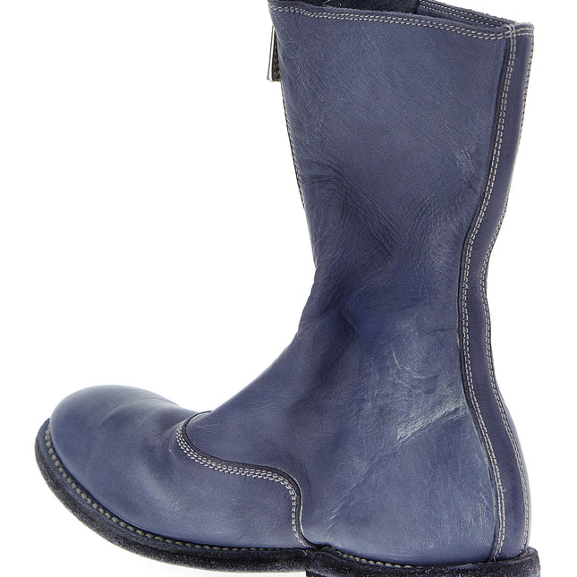 Guidi Purple Leather Ankle Boots