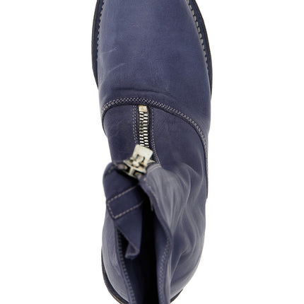 Guidi Purple Leather Ankle Boots