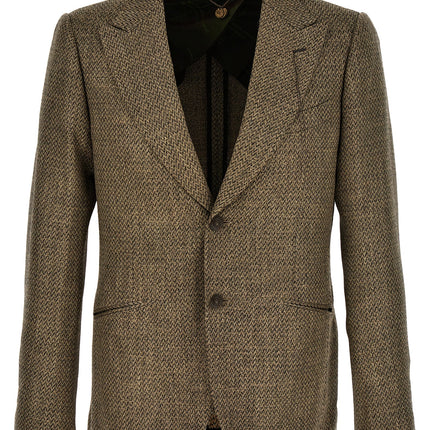 MAURIZIO MIRI Beige Alpaca Leather Blazer
