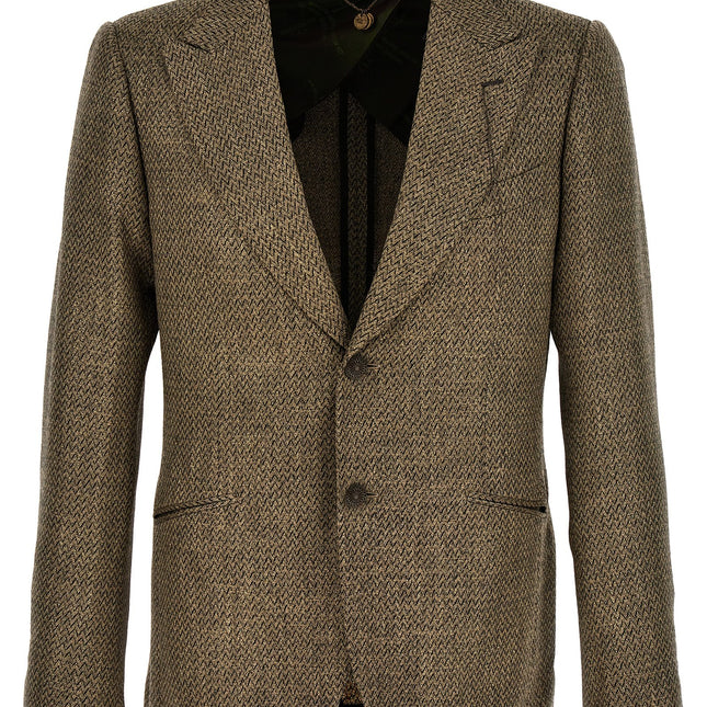 MAURIZIO MIRI Beige Alpaca Leather Blazer
