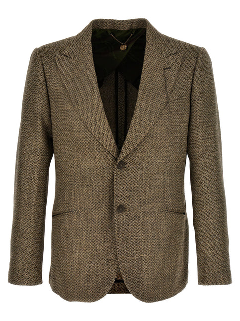MAURIZIO MIRI Beige Alpaca Leather Blazer