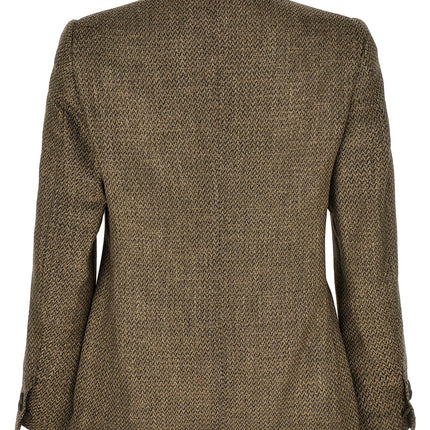 MAURIZIO MIRI Beige Alpaca Leather Blazer