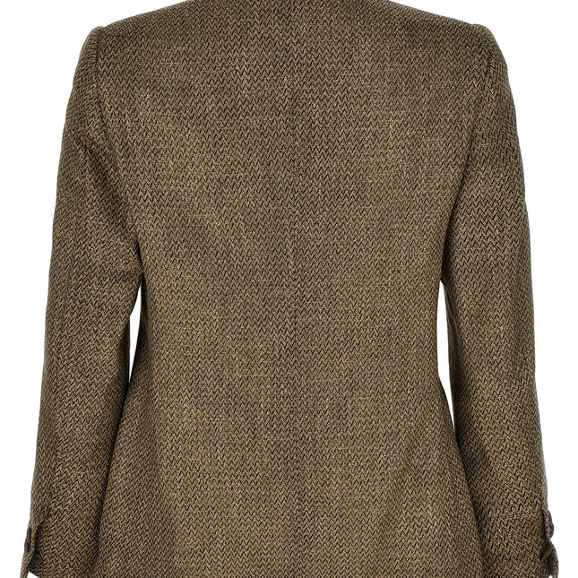MAURIZIO MIRI Beige Alpaca Leather Blazer