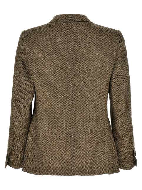 MAURIZIO MIRI Beige Alpaca Leather Blazer