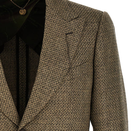 MAURIZIO MIRI Beige Alpaca Leather Blazer